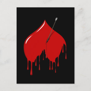 Uppsida ned i hjärtat (lägg till text) vykort