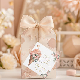 Uppskakad Glass Blommig Rosa Bröllopsfest Gåvor Etiketter