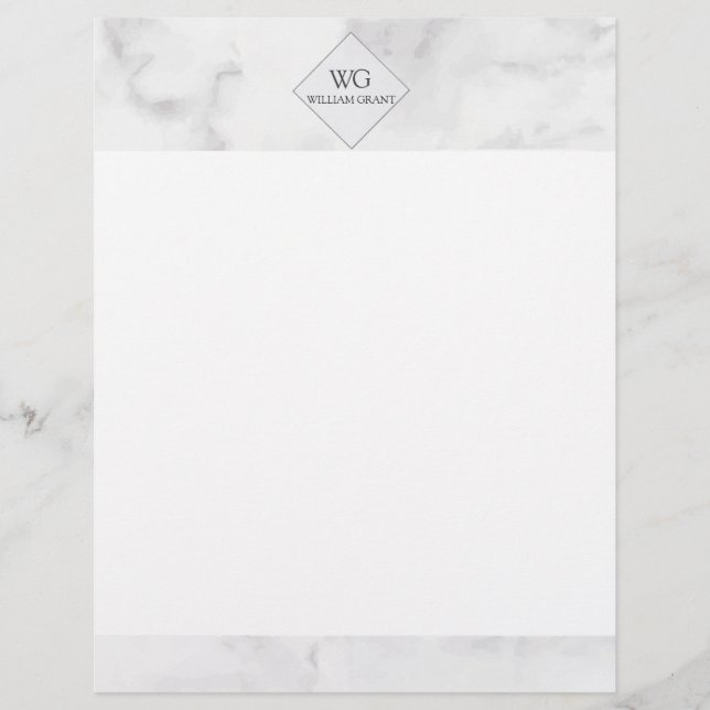 Uppskalning av minimalistisk Chic, vit marble Mono (Framsida)