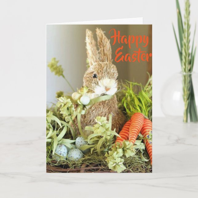***UPPSKATTA DIG*** GLAD PÅSK-KORT MED BUNNY HELGKORT (Framsida)
