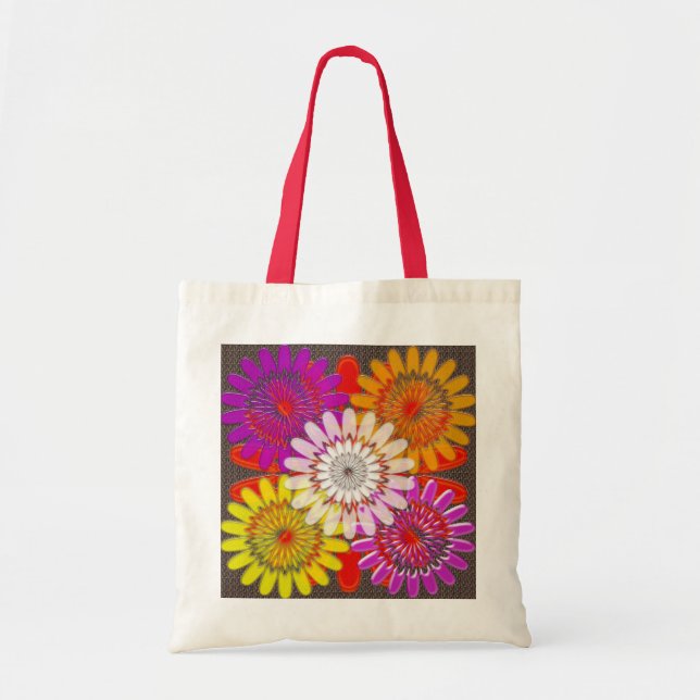 Uppskattar LILLA DIY blommor för TOTE BAGS Tygkasse (Framsidan)