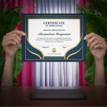Uppskattning av blått certifikat för Guld