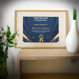 Uppskattning av blått certifikat för Guld
