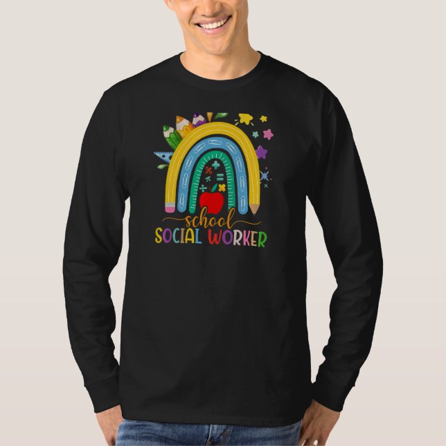 Uppskattning av kvinnlig Social-arbetares regnbåge T Shirt (Framsida)
