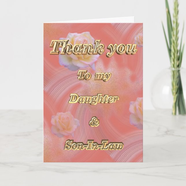 Uppskattning av tack till dotter och svärson (Framsida)