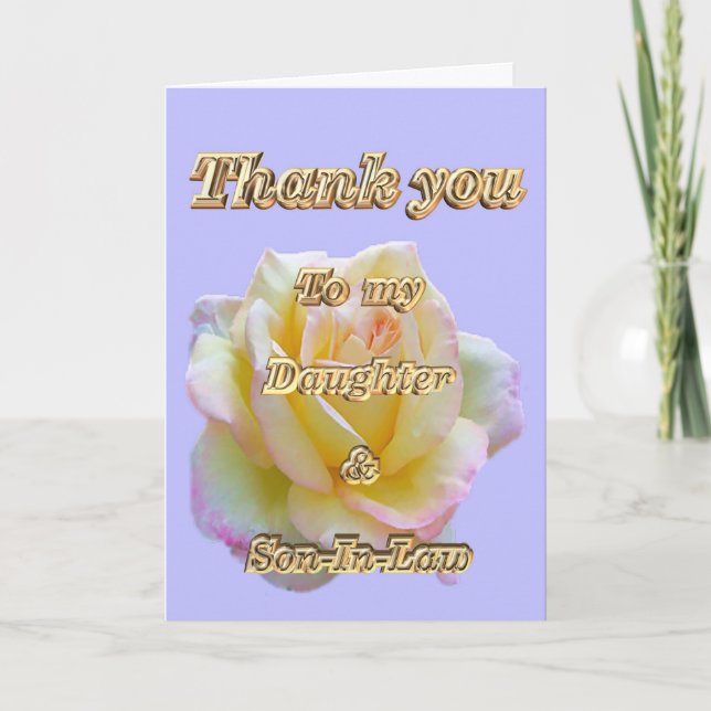 Uppskattning av tack till dotter och svärson kort (Framsida)