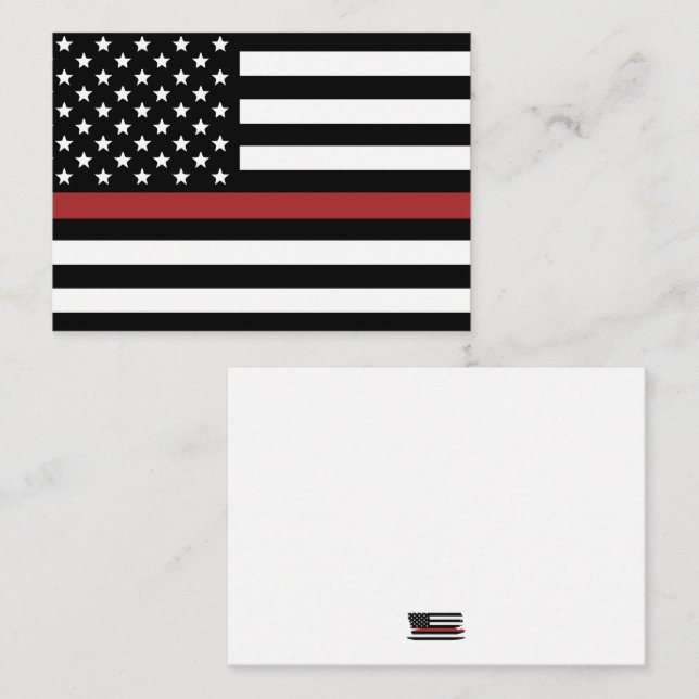 Uppskattning av Thin Red Line USA flagga-brandsläc Anteckningskort (Fram/baksida)