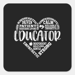 Uppskattning av tunnelbanan konst för lärarlärare fyrkantigt klistermärke