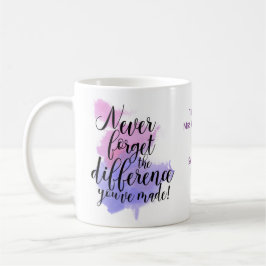 Uppskattning av vattenfärg för lärare Glöm aldrig Kaffemugg