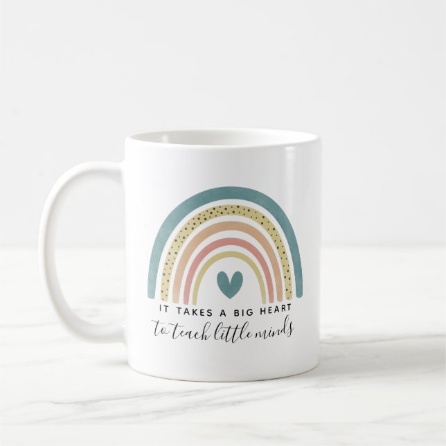 Uppskattning av vattenfärgens regnbågslärare kaffemugg (Vänster)