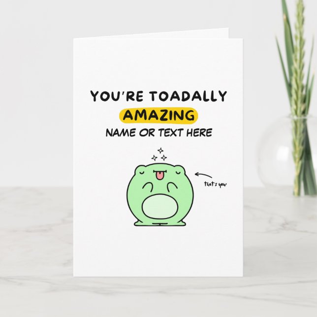 Uppskattning | Funny Cute | Toadally Fantastisk Kort (Framsida)