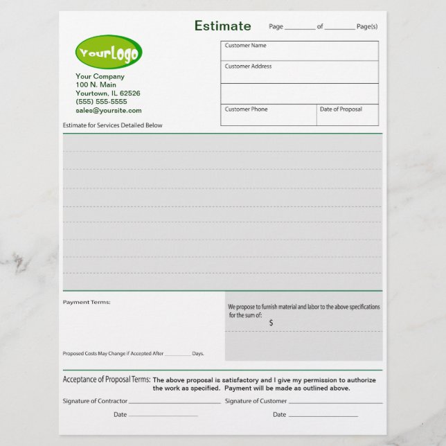 Uppskattning/offert/Frieri jobb formulär (Framsida)