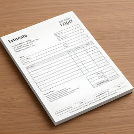 Uppskattningsformulär | Modern minimalistisk Profe Anteckningsblock
