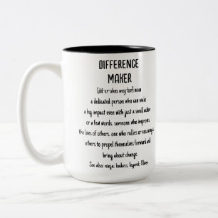 Uppskattningsgåva för differensMaker-definition Två-Tonad Mugg