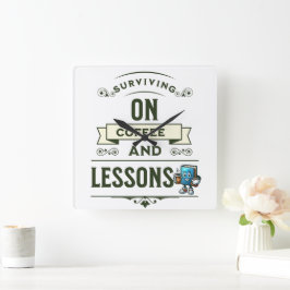 Uppskattningsgåva för kaffelärare fyrkantig klocka