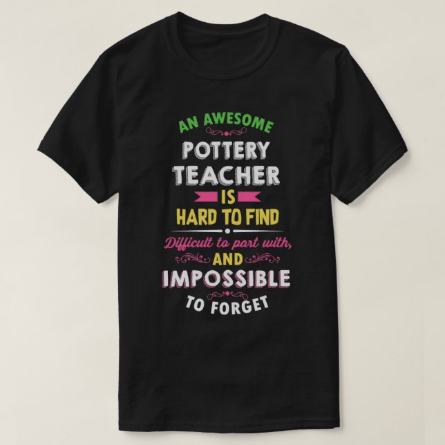 Uppskattningsgåva från potterilärare t shirt (Design framsida)
