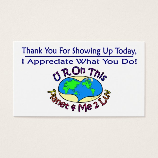 Uppskattningskort som ändrar den här planeten visitkort (Framsidan)