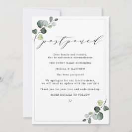 Uppskjuten ändring av planerna Eucalyptus Bröllop Meddelande