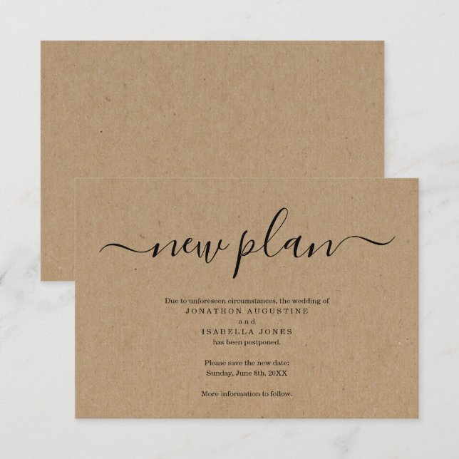 Uppskjuten anmälan från Bröllop om Kraft-bakgrund Inbjudningar (Fram/baksida)