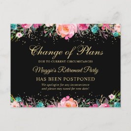 Uppskjuten Annonsering Blommig Pensioneringsfest Vykort