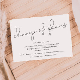 Uppskjuten | Annullerad | Change of Plans Bröllop Inbjudningar