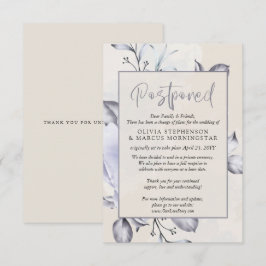 Uppskjuten Blommigt - Rustic Lilac och Alabaster P Inbjudningar
