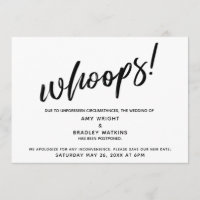 Uppskjuten Bröllop humoristisk "Humops"! Meddeland