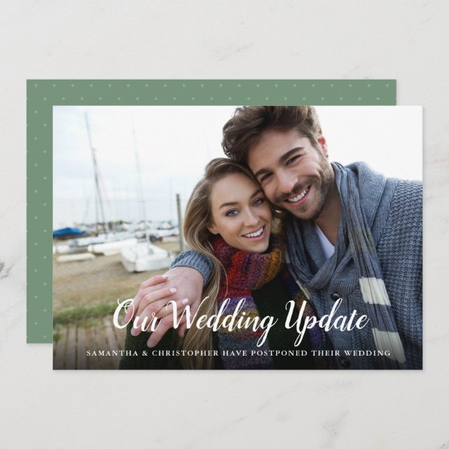 Uppskjuten bröllop med fotokalligrafi inbjudningar (Fram/baksida)