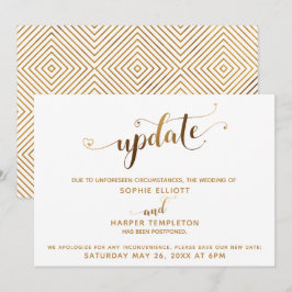 Uppskjuten Bröllop uppdatering av Guld Hearts Call Inbjudningar