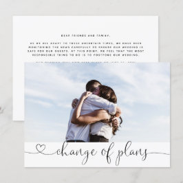 Uppskjuten Bröllopsbyte Av Planer Inbjudningar