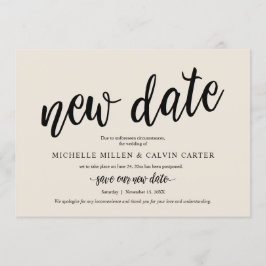 Uppskjuten bröllopsdatum, Ny datum, Kräm, Annonser Inbjudningar