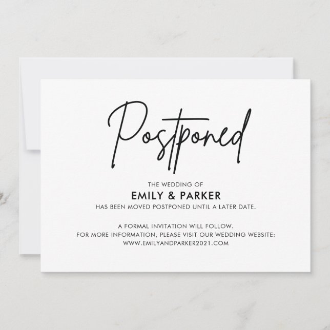 Uppskjuten datum kungörelse inbjudningar (Framsida)