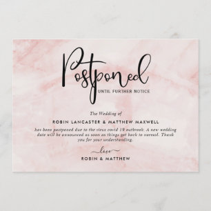 Uppskjuten evenemangshändelse, Blush Marble-kort Inbjudningar