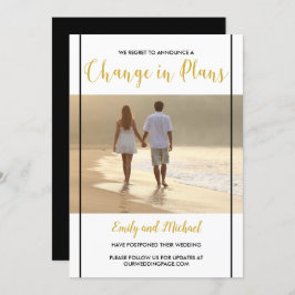 Uppskjuten fotovarning för Bröllop Black & Guld Inbjudningar