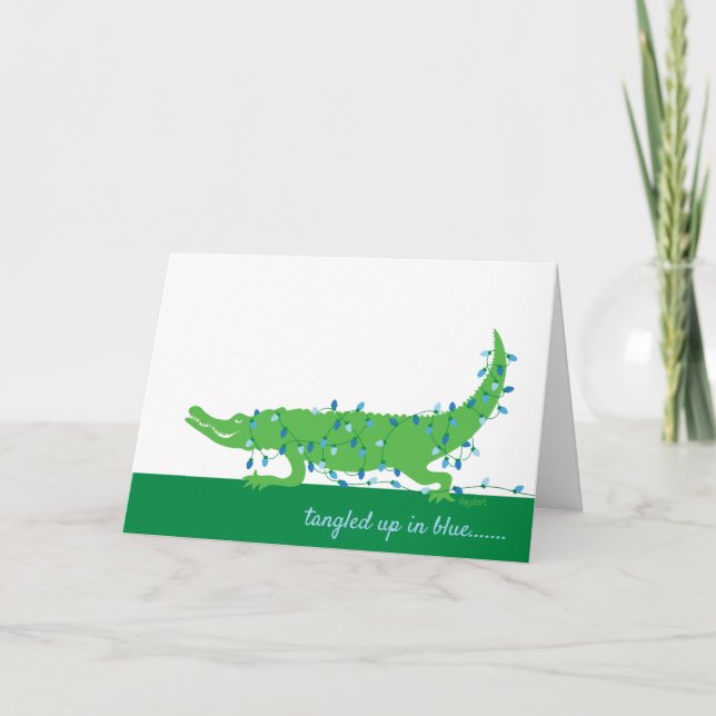 Uppskjuten i blått Helgdag Kort (Framsida)