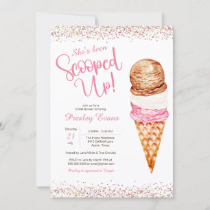 Uppskjuten, Ice Cream Rosa & White Möhippa Inbjudningar