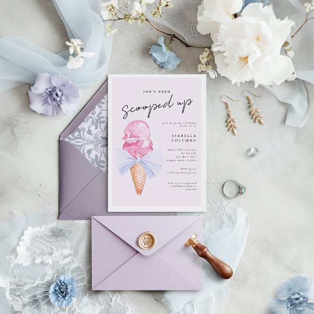 Uppskjuten Inbjudningskort för möhippan (Scooped Up Bridal Shower Invitation )