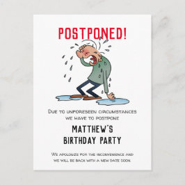 Uppskjuten Party-annullering Tecknad Humor Vykort