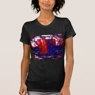 Uppskjuten Röd och blå konst T-shirt
