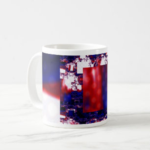 Uppskjuten Rödtextur och blåbildsomformning Kaffemugg