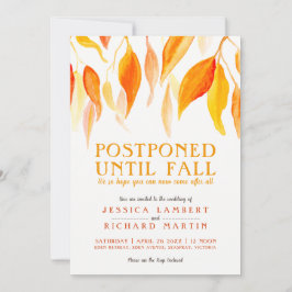 Uppskjuten till fall orange löv bröllop inbjudningar