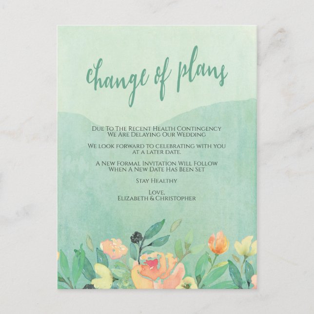 Uppskjutna bröllop-projekt vykort (Framsida)