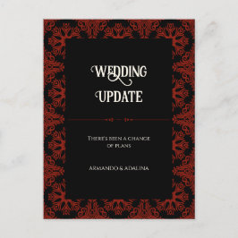 Uppskjutning av Black and Red Blommigt Gothic Bröl Vykort