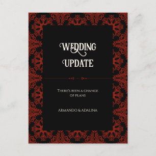 Uppskjutning av Black and Red Blommigt Gothic Bröl Vykort