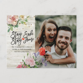 Uppskjutning av bröllop - stanna hemma och håll Sä Meddelande Vykort