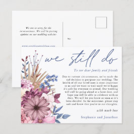 Uppskjutning av bröllop Vi gör fortfarande Blommig Meddelande Vykort