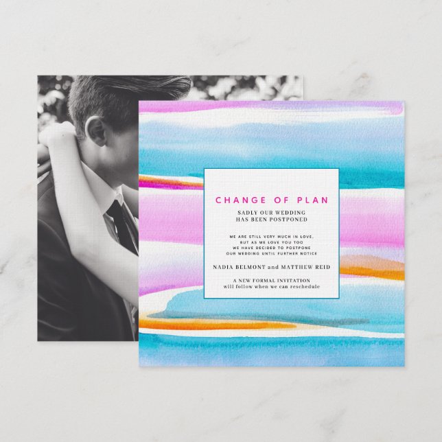 Uppskjutning av den tropiska abstrakten linjer brö inbjudningar (Fram/baksida)