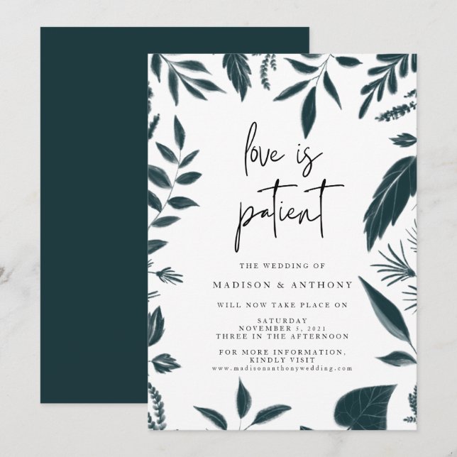 Uppskjutning av det moderna botaniska blåblåblåblå inbjudningar (Fram/baksida)