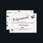 Uppskjutningskort för Beige Ro Bröllop Rådkort<br><div class="desc">Oväntade datumändringar kan inträffa. Skicka gästerna en tealträdgård ro,  bröllop Ändra datumkortet. De här senarelagda evenemangskorten ser charmerande ut med teal,  vin,  röd blommigt bröllop.</div>