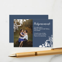 Uppskjutningskort för Blue Grått Bröllop Rådkort